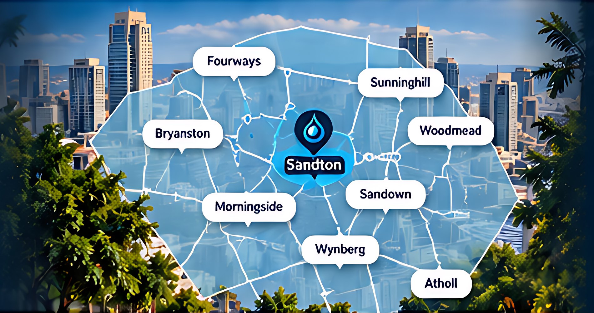 Map of the Sandton service area
