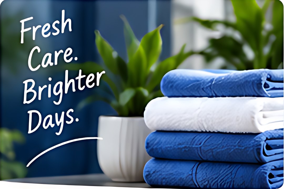 Fresh care, brighter days – folded towels